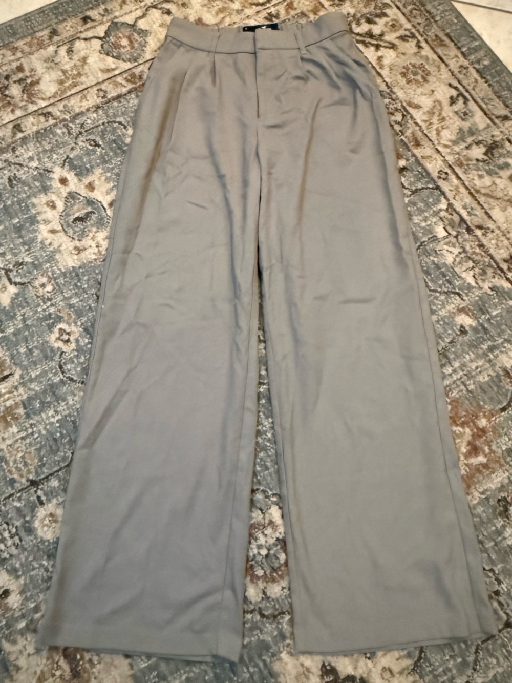 Hollister Light Gray Wide-Leg Dress Pants